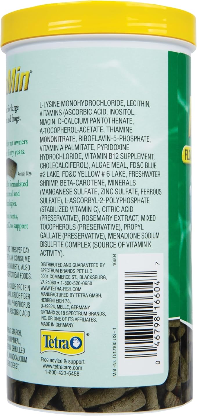 Tetra ReptoMin Jumbo Floating Food Sticks 10.23 Ounces,for Small Aquatic Turtles and Amphibians,(Pack of 2)
