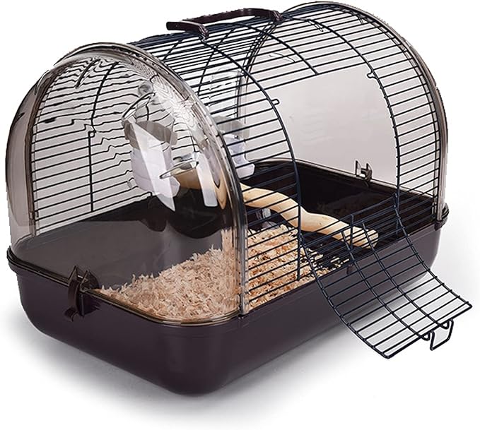 Bird Cage Lightweight Bird Carrier Stainless Steel Portable Pet Bird Cage Transparent Bird Travel Cage for Small Birds Pet Supplies (Blue)