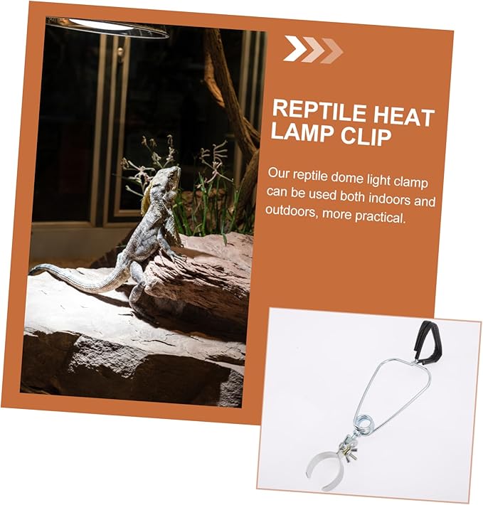 BESPORTBLE Aluminum Reptile Light Clamp Ceramic Lamp Holder and Spring Clip Adjustable Metal Reptile Lamp Fixture for Bearded Dragons Snakes Lizards and Turtles