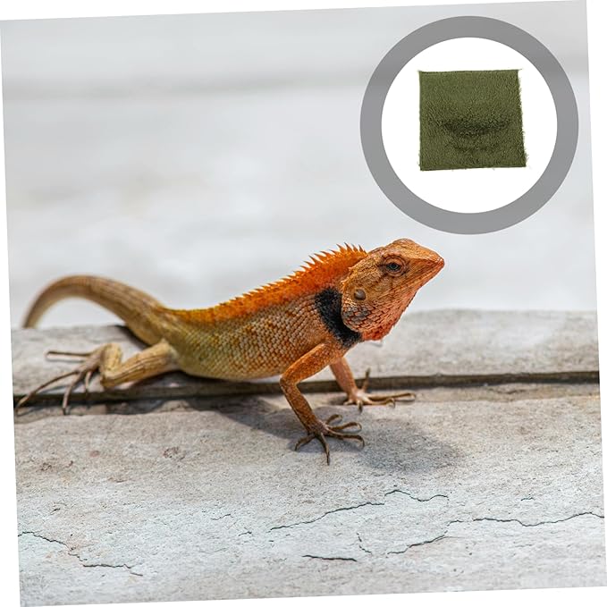 Milisten Wear-Resistant Reptile Carpet Fake Grass Mat for Terrariums Snake Bed Turtle Tank Tortoise Habitat Breathable Pet-Friendly