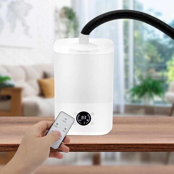4L Reptile Fogger Mister, Efficient Humidifier Set with Remote Control, Reptile Humidifier for Proper Moisture Control, White, 1 Set