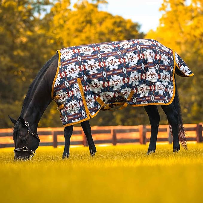 Jeffers Expression 1200 Denier Standard Neck Turnout Blanket for Horses, 75"- Water Proof, Breathable, 240 gram Polyfill for Medium Weight Warmth, Winter Protection for Stall, Barn – Thunderbird
