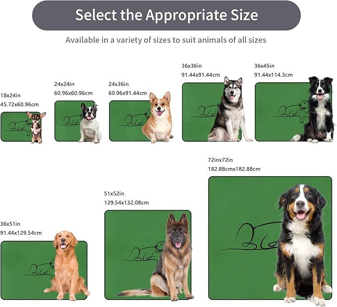 Washable Pee Pads for Dogs Reusable, 2 Pack 36"x45" Training Puppypads Absorbency Non-Slip & Leak-Proof for Pet Whelping Box Playpen Crate Sofa Bed Floors (Green)