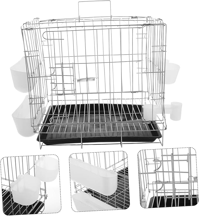 Toyvian Pigeon Cage with Lock Tray for Breeding and Pairing Portable Bird Crate for Homing Pigeons Parrots and Canaries Easy to Clean and Secure Design