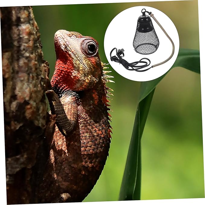 Kisangel Accessories Reptile Tank Heater Lampshade -Scale Mesh Cover Easy to Install Us Plug