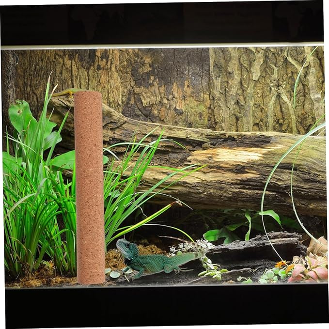 Kisangel Cork Climbing Stick for Reptiles Decoration for Lizards Frogs Small Pets Relief Exercise for Terrariums Tanks