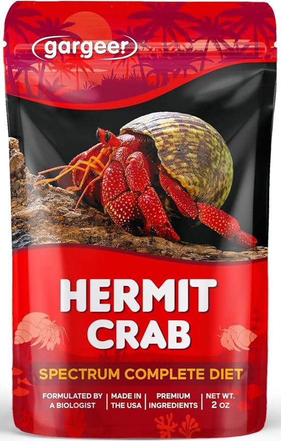 Gargeer 2oz Hermit Crab Spectrum Complete Diet. Easily Digested, Non-GMO Premium Ingredients Only. Strengthen, Beautify Crab’s Exoskeleton & Support All Nutritional and Immune System Needs