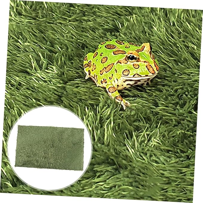 BESPORTBLE Reptile Carpet Mat for Terrarium Washable Lawn-Shaped Reusable Liner for Tortoises Bearded Dragons and Amphibians Easy to Cut and Install Moisture Protection