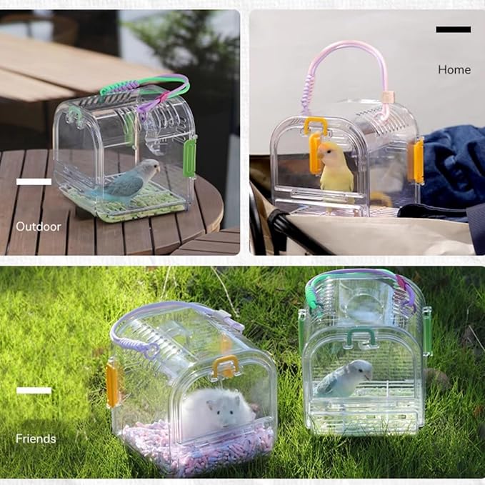 Parrot Go Out Portable Bird Bag, Clear Pet Cage, Convenient Travel Bag, Budgie Special Outdoor Bird Viewing Portable Cage
