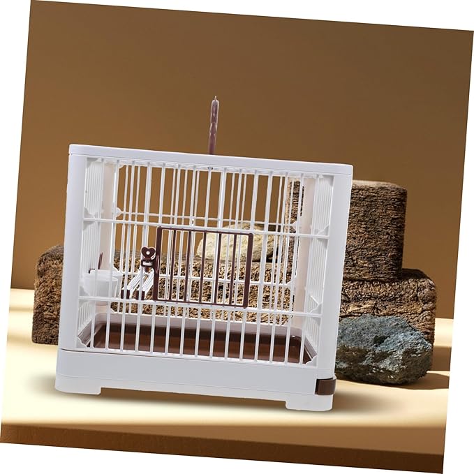 Portable Bird Travel Cage with Handle for Parakeets Small Birds and Pigeons Lightweight Plastic Carrier with Ventilation Removable Tray for Easy Cleaning Outdoor Flight Cage for