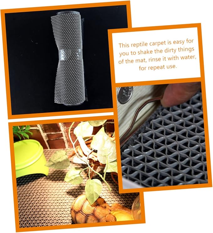 Kisangel 1 Set Reptile Cage Substrate Liner Wear Resist Carpet for Tortoise Snake Lizard Terrarium Bedding Easy Cut Reptile Mat for Multiple Species