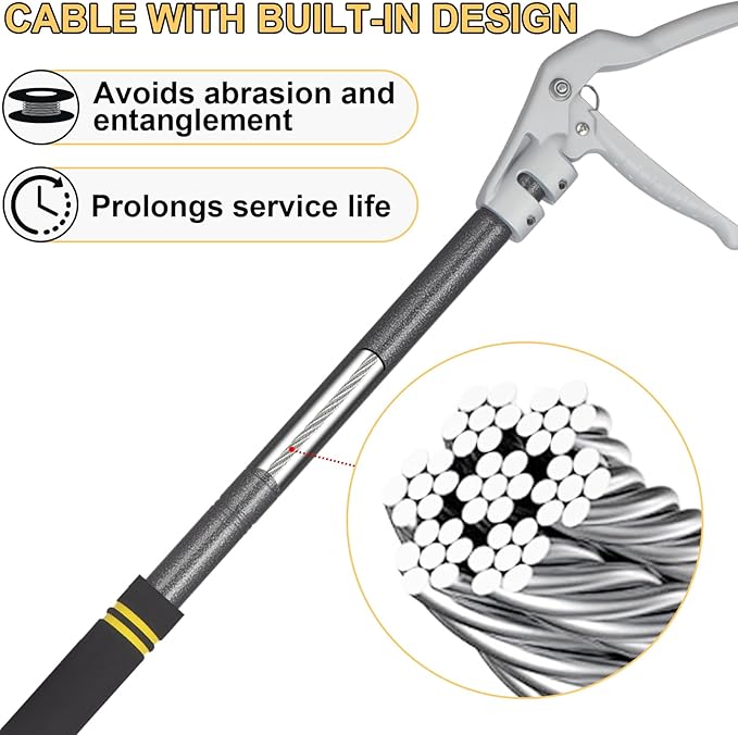 Snake Tongs Heavy Duty, 55" Snake Catcher Grabber for Rattlesnake Professional Safe Handling Snake Long Reach Grabber Wide Jaw Handling Tool with Lock Non Slip Foam Handle Sturdy Metal Tubes