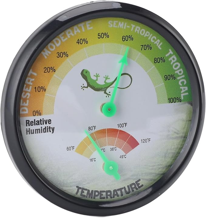 Thermometer Hygrometer Dial Hygrometer Mechanical High Precise Pointer Type Mechanical Temperature and Humidity for Reptile Pet