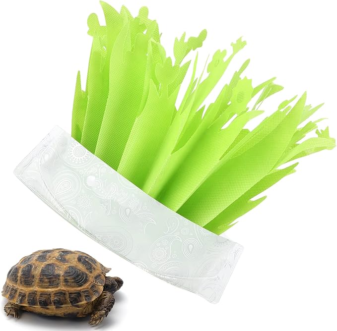 Reptile Hideout Box Humidifier Efficient Natural Gasification for Tortoise Lizards, Foldable Humidification with Simulation Plant for Easy Moist Air, Ecofriendly Material, Size 18.5x6.9in