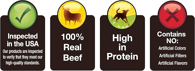 Cadet 100% Beef Strips Dog Chew Sticks, Long-Lasting Single-Ingredient Natural Treats, High-Protein, Perfect for Small & Large Breeds, 12 oz (Pack of 2)