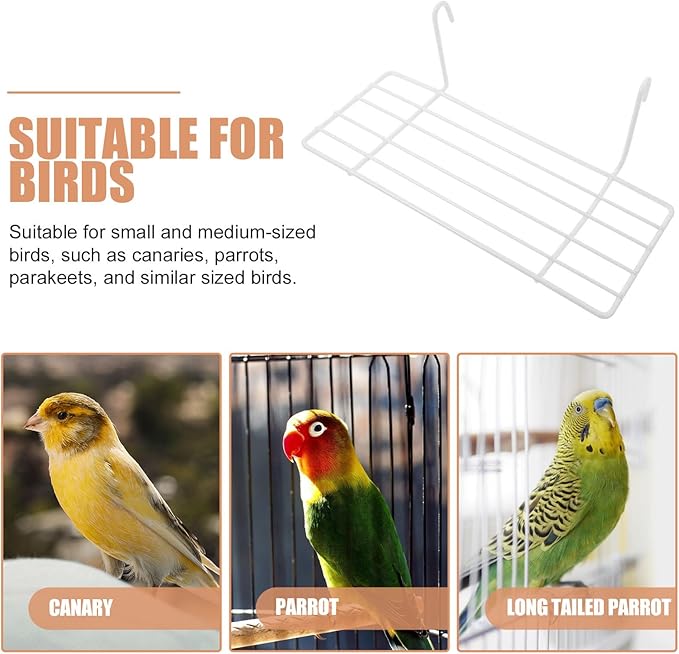 Mipcase 4 pcs Rectangular Parakeet Platform Bird Cage Accessories for Parrots and Cockatiels Ideal Bird Playstand and Perch for Home Use