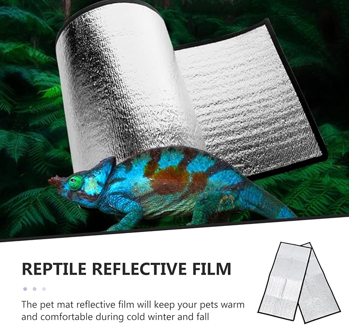 jojofuny Reptile Heating Pad Insulation Film Keep Warming Heat Mat Under Tank Terrarium Heater Set for Pets 2pcs