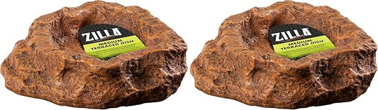 Zilla Pet Terrarium Food/Water Terraced Dish, Medium (Pack of 2)