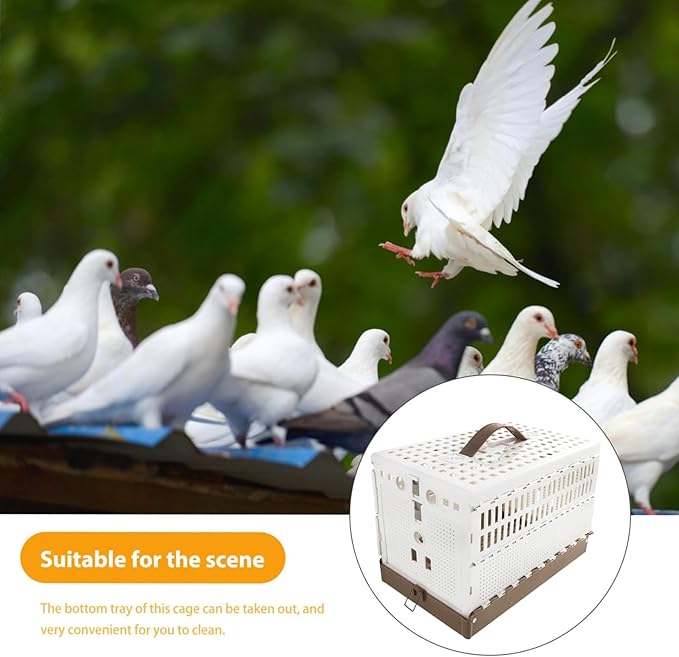 Bird Travel Cage Carrier – ABS 32x20x22cm | Cockatiel Cage | Parrot Parakeet Carrier for Safe Comfortable Transport During Indoor Outdoor Travel Training Domestication Display and Daily Bird Care Us