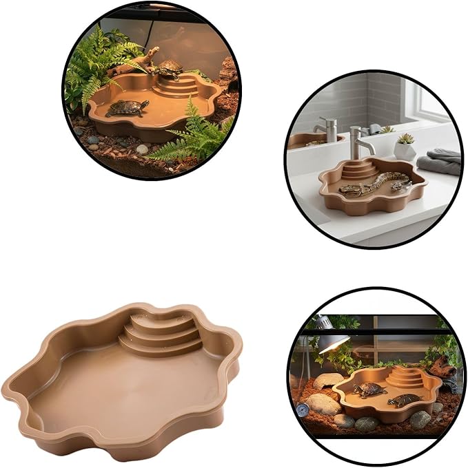 Pet Bathing Tub with Accessible Ramp - Reptile Soaking Container with Entry Feature