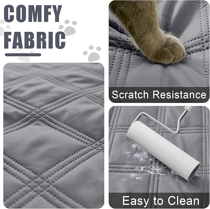 Smiry Waterproof Dog Bed Cover Blanket 30x95, Soft Reversible Pet Blanket, Washable Leakproof Cats Dogs Couch Cover for Sofa, Couch, Furniture, Lattice, Grey/Dark Grey
