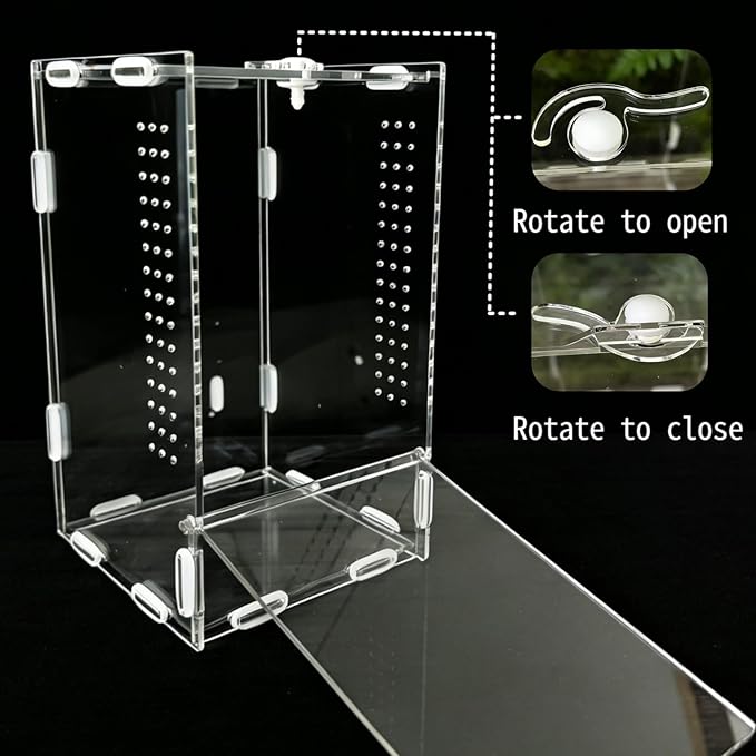 Jumping Spider Enclosure, Reptile Terrarium, Tarantula Habitat,Acrylic Lizard Box, Mantis Bug Cage ﻿