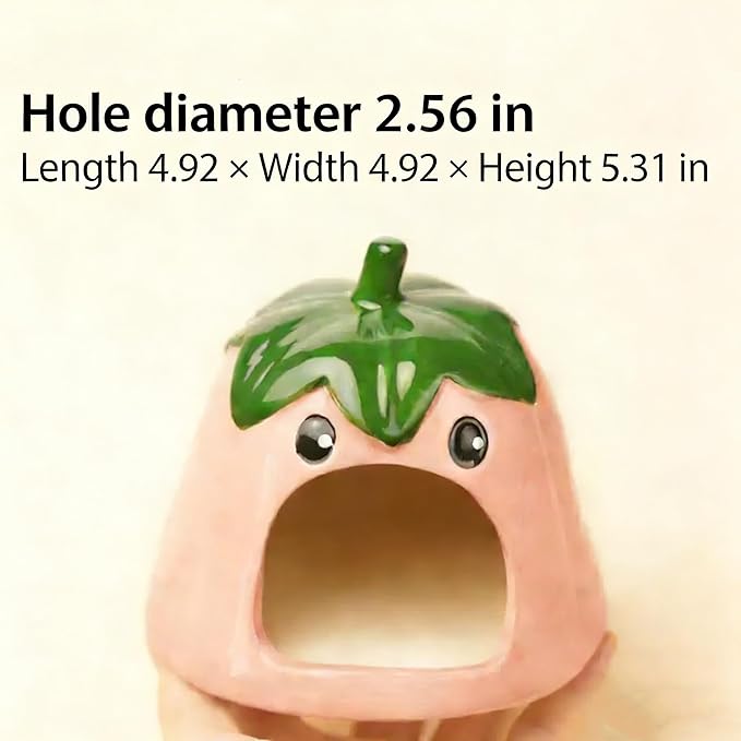 Ceramic Hideout for Hamsters - Fun & Cozy Small Animal Shelter, Cute Eggplant Shape