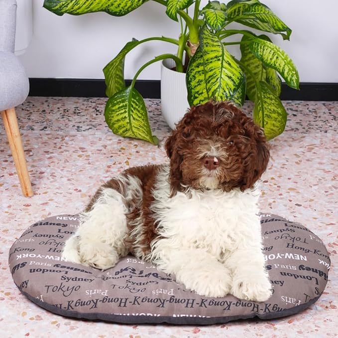 Ferplast Dog Bed Medium Dog Cushion Washable Pet Mattress in Cotton with Soft Padding, 78 x 50 m. Brown