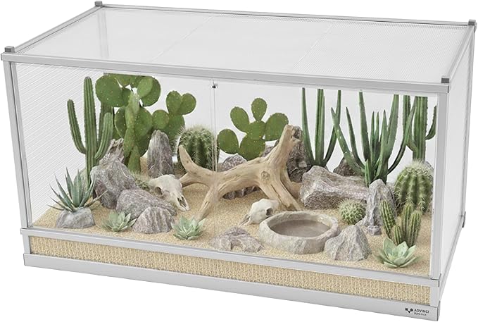 127 Gallon Reptile Tank, Reptile Enclosure for Easy Maintenance, Top Screen Ventilation & Glass Sliding Door 48x24x26''