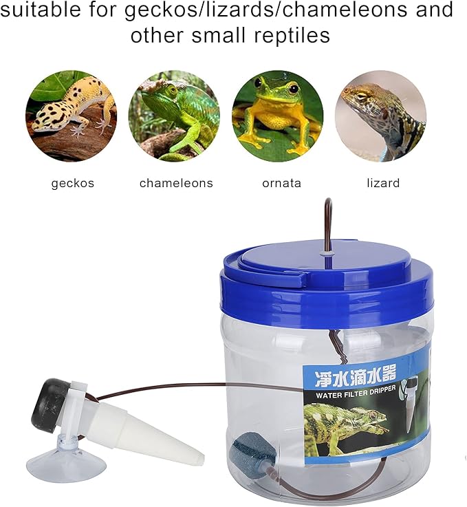 01 Reptile Water Dripper, Reptile Watering Dripper Bearded Dragon Tank Accessories Reptile Decor Reptile Watering Tool for Pet Home for Geckos/Lizards/Chameleons