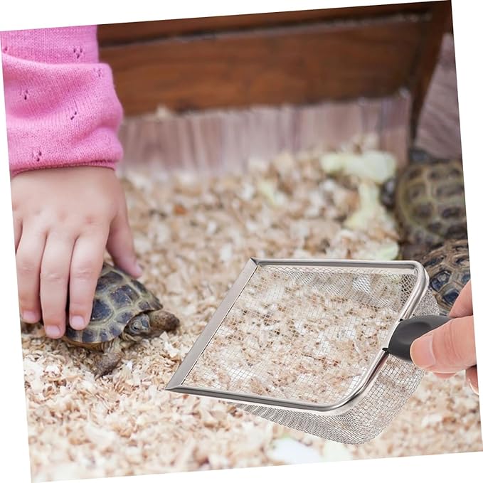 TOYANDONA 2pcs Portable Stainless Steel Reptile Shovels for Easy Substrate Cleanup Durable Household Scoopers for Tortoise Lizard and Scorpion Care