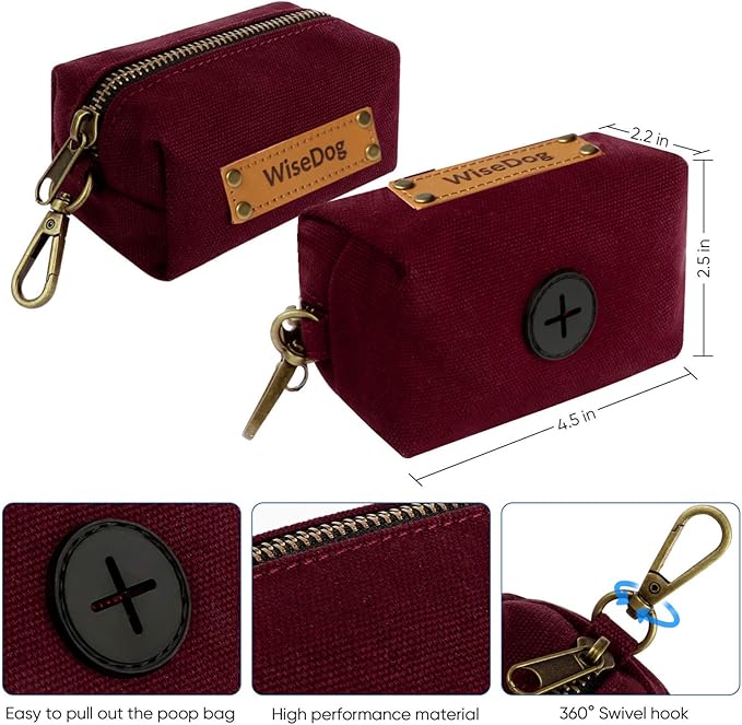 Wisedog Waterproof Dog Collar and Leash Set, Adjustable Puppy Collar with Cute Tag 6FT Dog Leash with Poop Bag for Small Medium Large Dogs (XL, Burgundy)