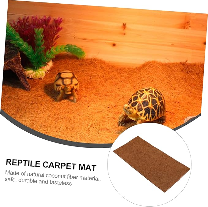 BESPORTBLE Reptile Carpet Mat Natural Coconut Substrate for Tortoise Terrarium Moisture Retaining Breathable Design for Lizards and Reptiles