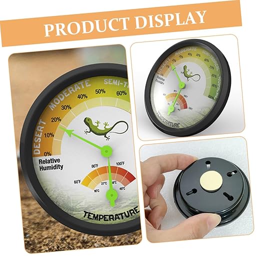 High Precision Mechanical Reptile Hygrometer Thermometer for Turtle and Leopard Gecko Tanks Dial Humidity Gauge with Sensor Easy Installation and Design