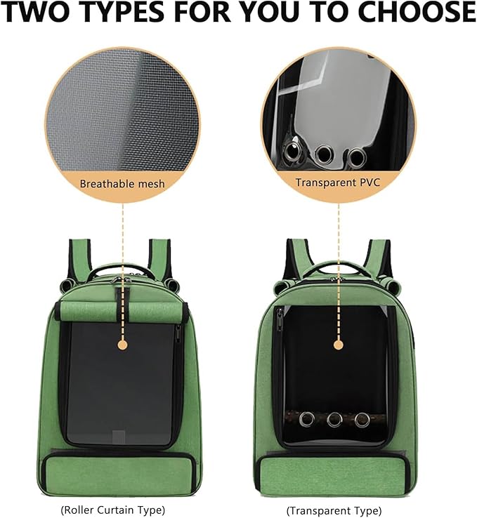 Secure Parrot Transport Bag with Net Panes Double Water Canisters Excellent for Backpacking Shopping Excursions Bird Proprietors Travel Friendly Bird Cage Pack