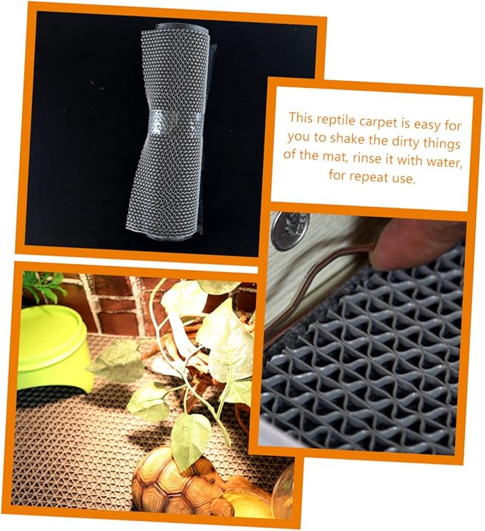 YARNOW 3-in-1 Reptile Carpet Mat for Tortoise Lizard Non-Adhesive Terrarium Liner Sturdy Household Bedding for Snake Substrate Reusable Reptile Accessories