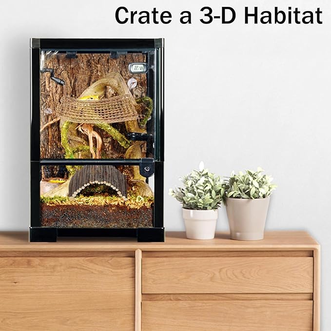 RUNANIA Bearded Dragon Tank Accessories, Reptile Mat Hammock Plants Bridge Jungle Climber Vines Terrarium Decorations for Bearded Dragon Lizard Snake