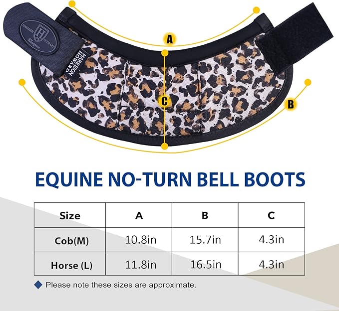 Harrison Howard Horse Bell Boots Overreach Bell Boots No-Turn Bell Boots for Horse-Durable Protective Hoof Boot