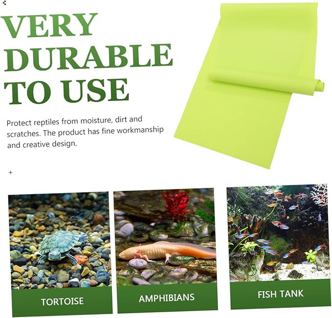 Mikikit 2pcs Reptile Carpet Liner Mat for Terrariums and Bedding for Snakes Turtles and Lizards Green for Tanks