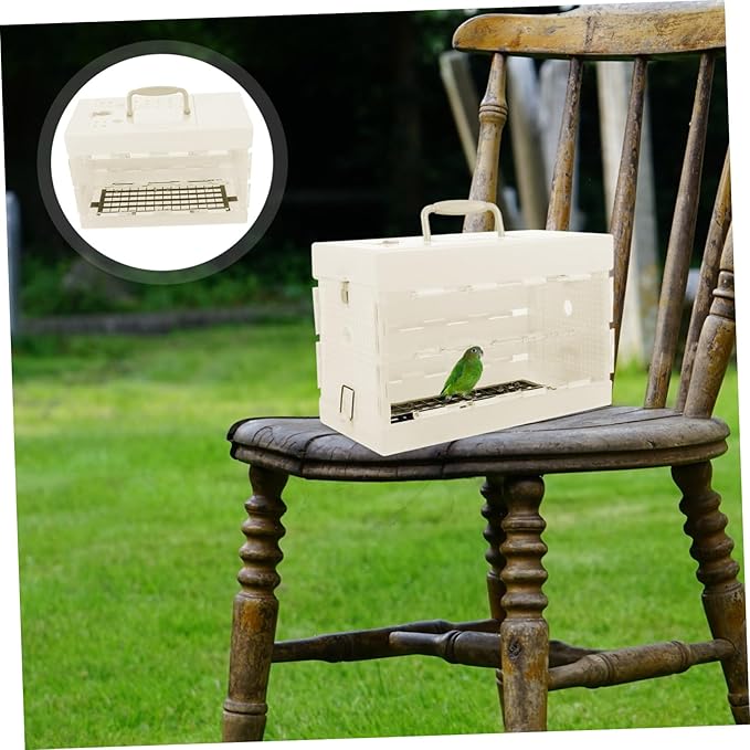 Portable Bird Carrier Cage for Small Pets Lightweight Travel Cage Handle for Parrots Parakeets and Finches for Hiking Camping and Outdoor Adventures