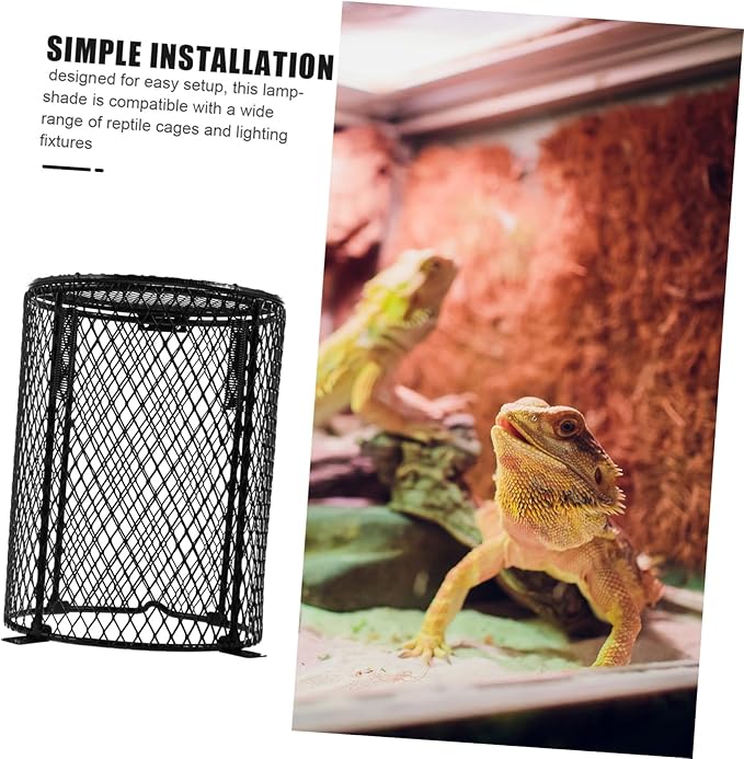 MERRYHAPY Reptile Heat Lamp Mesh Cover Scald Ceramic Bulb Protector for Safe Lighting Reptile Cages and Easy to Install Heating Lamp Shield Optimal Visibility