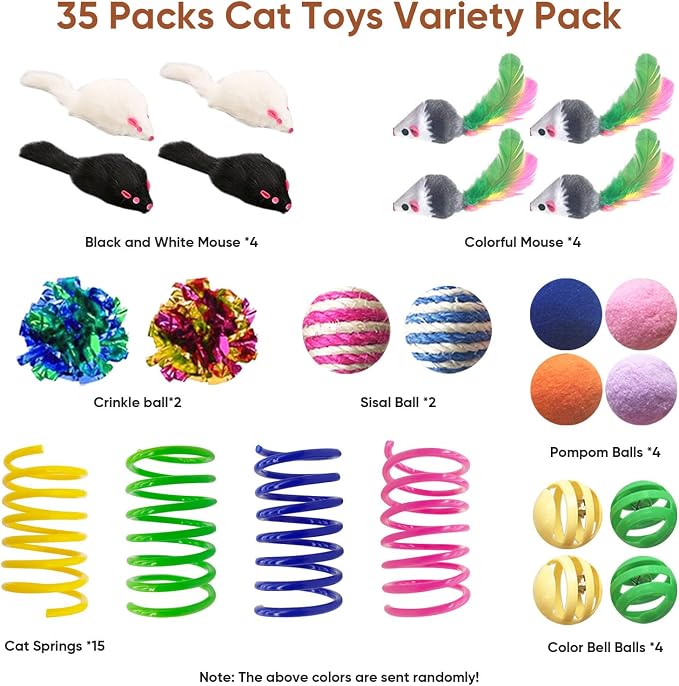 Cat Toys for Indoor Cats, 35 Packs Interactive Cat Toys Set for Kitten - Image 2