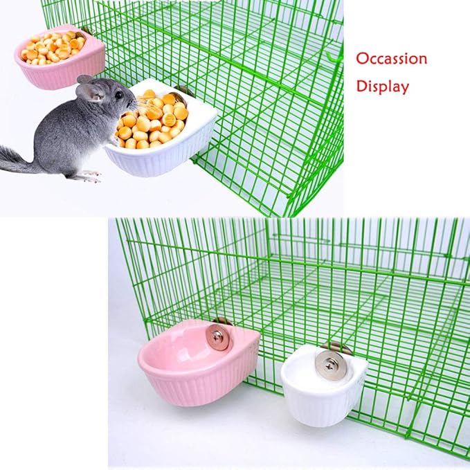 Small Animals Bowl, Hamster Feeder Cups, Detachable Cage Feeder Dish Cage Accessories for Small Animals Guinea Pig Chinchilla Hedgehog Ferret Rabbit Mink Parrot Squirrels Sugar Glider