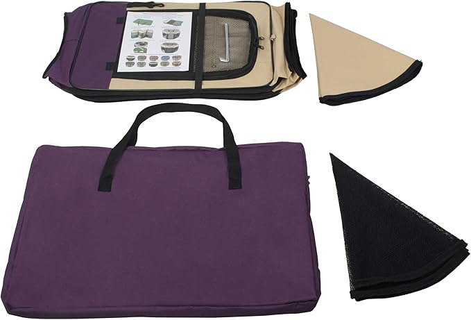 EliteField 2-Door Soft Pet Playpen (2 Year Warranty), Exercise Pen, Multiple Sizes and Colors Available for Dogs, Cats and Other Pets (48" x 48" x 32"H, Purple+Beige)