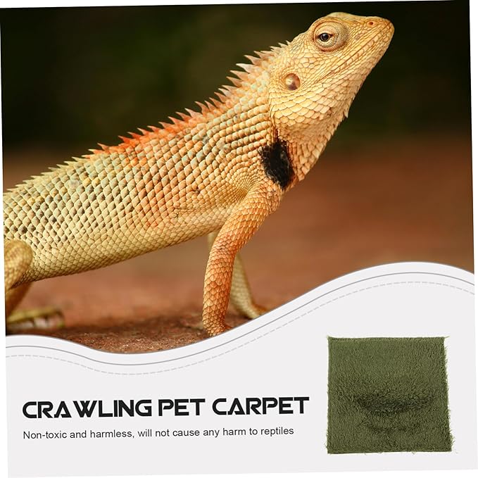 Milisten Reptile Carpet Substrate Liner for Terrarium Moisture Retaining Faux Grass Mat for Amphibians and Tortoises Reptile Bedding for Comfortable Habitat