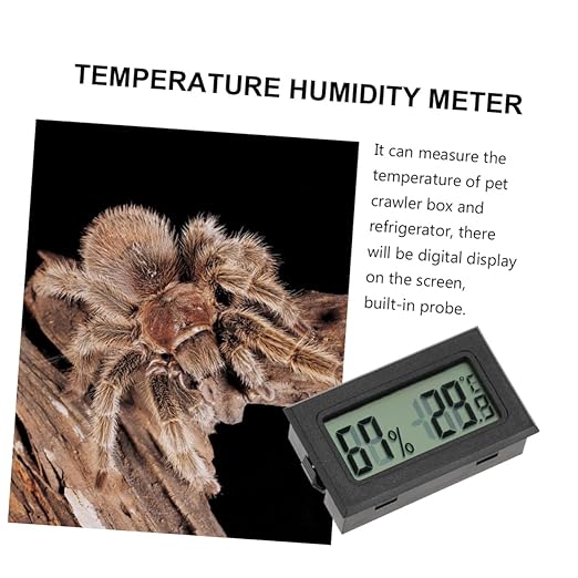 GARVALON 2pcs Digital Hygrometer Thermometer Mini LCD Indoor Outdoor Humidity Temperature Meter for Pet Terrariums and Refrigerators, Embedded Electronic Hygrothermograph with Celsius