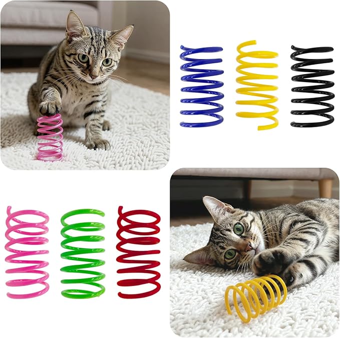 Cat Toys for Indoor Cats, 24 Pack Interactive Cat Spring Toys, 6Colors - Image 6