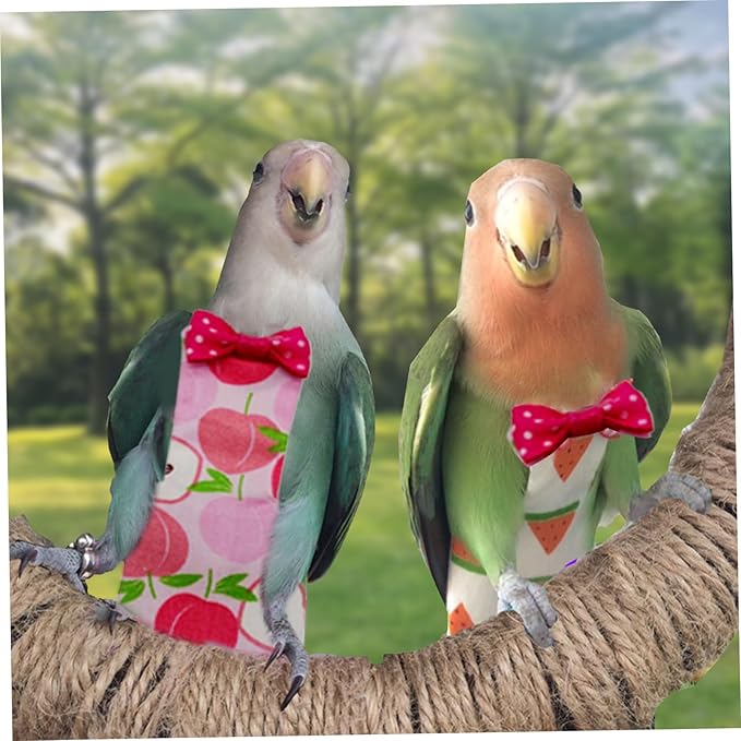 6PCS Washable Bird Diapers with Waterproof Lining & Adjustable Straps - Reusable Soft Parrot Diapers for Parakeets, Budgies, Mini Macaws (Colorful, M, Count, 6)