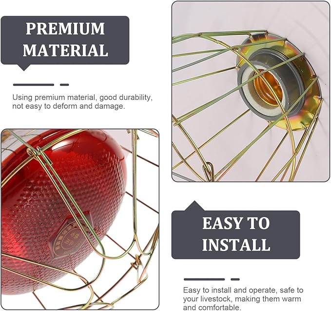 Totority 1pc Livestock Warming Lamp Kit High-Temperature Source for Reptiles and Livestock for Chickens Pigs and More Random Red