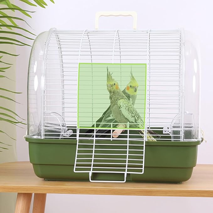 Bird Carrier, Compact Travel Cage, Standing Perch with Clear Window, Portable Travel Bird Cage for Parakeets, Cockatiels, Bearded Dragons, Safe Transport, Outdoor Trips or Veterinary Visits